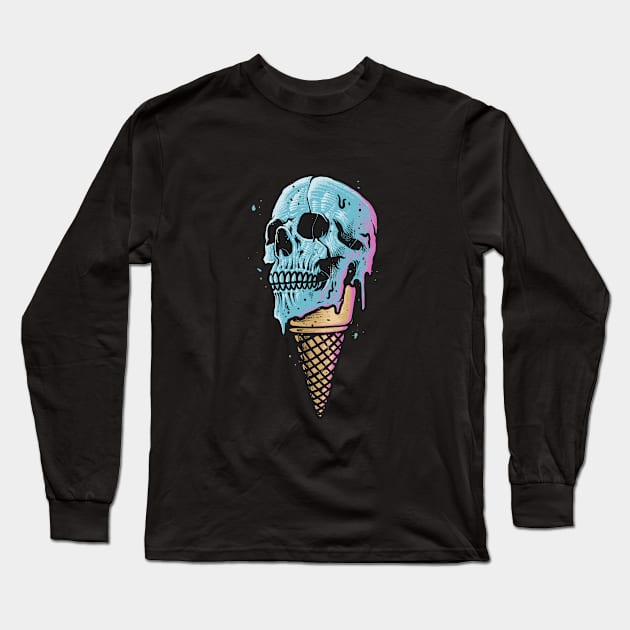 Ice cream skull Long Sleeve T-Shirt by vhiente